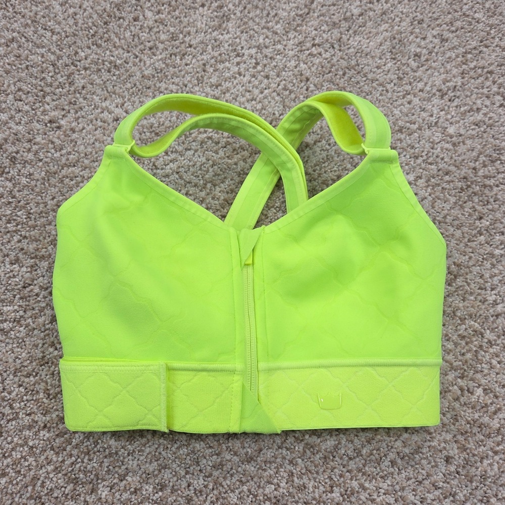 SHEFIT Ultimate Sports Bra vivid neon yellow-green, size Luxe, Style 110003